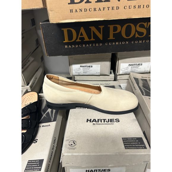 Vintage Hartjes Women's Mary Jane‎ Flat's In Stone Nubuck 30462 - Picture 4 of 4